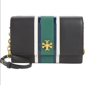 NWT Tory Burch Black multi leather crossbody bag.